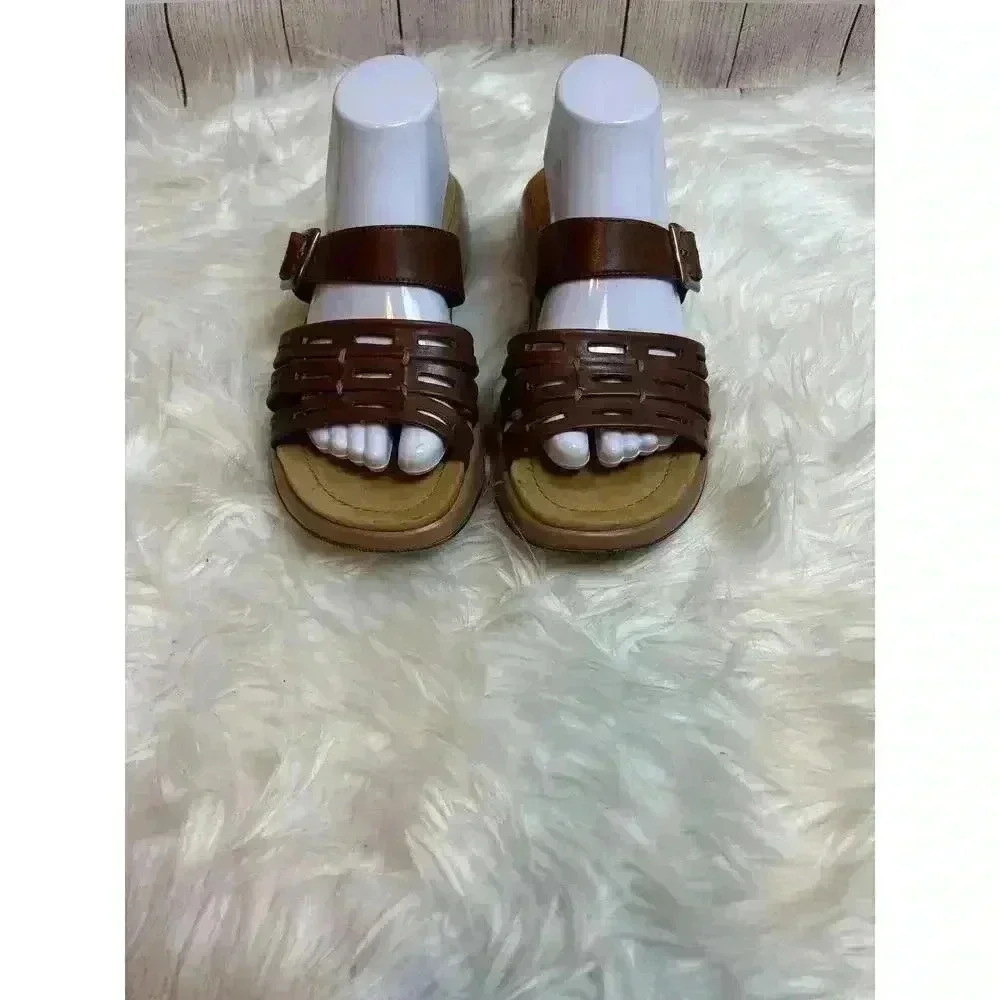 Dansko Cognac Brown Slides Sandals Size 40